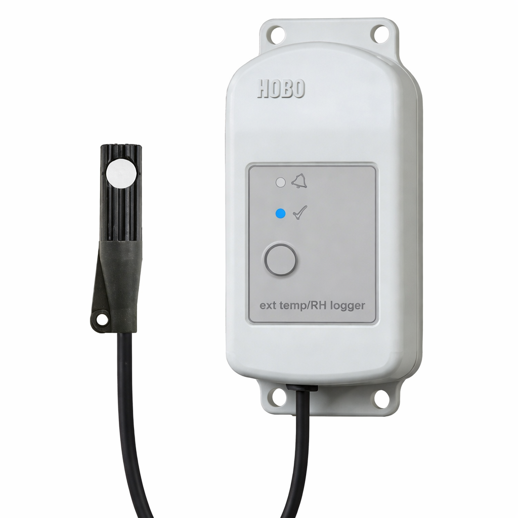 Termohigrómetro con sensor externo y Bluetooth MX2302A, 0 a 100% HR / -40 ° C a 70 ° C, Onset 