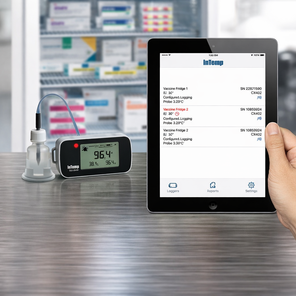 Data logger de temperatura con sonda en botella 5 ml CX402-T405, -40 a 100 °C, Onset - 3