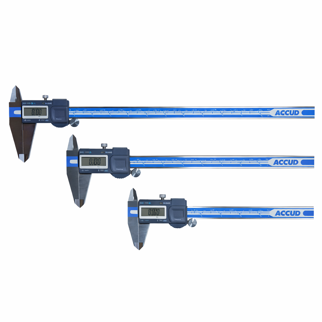 Calibrador digital con puntas de carburo Serie 116, 150 mm a 300 mm/6 pulga 12 pulg, ACCUD - 1