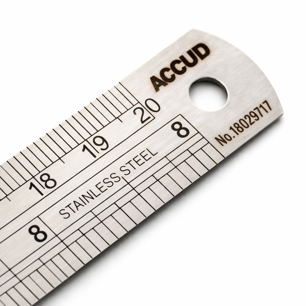 Regla de acero inoxidable Serie 990, 150 a 2000 mm / 6 a 80'', ACCUD - 2