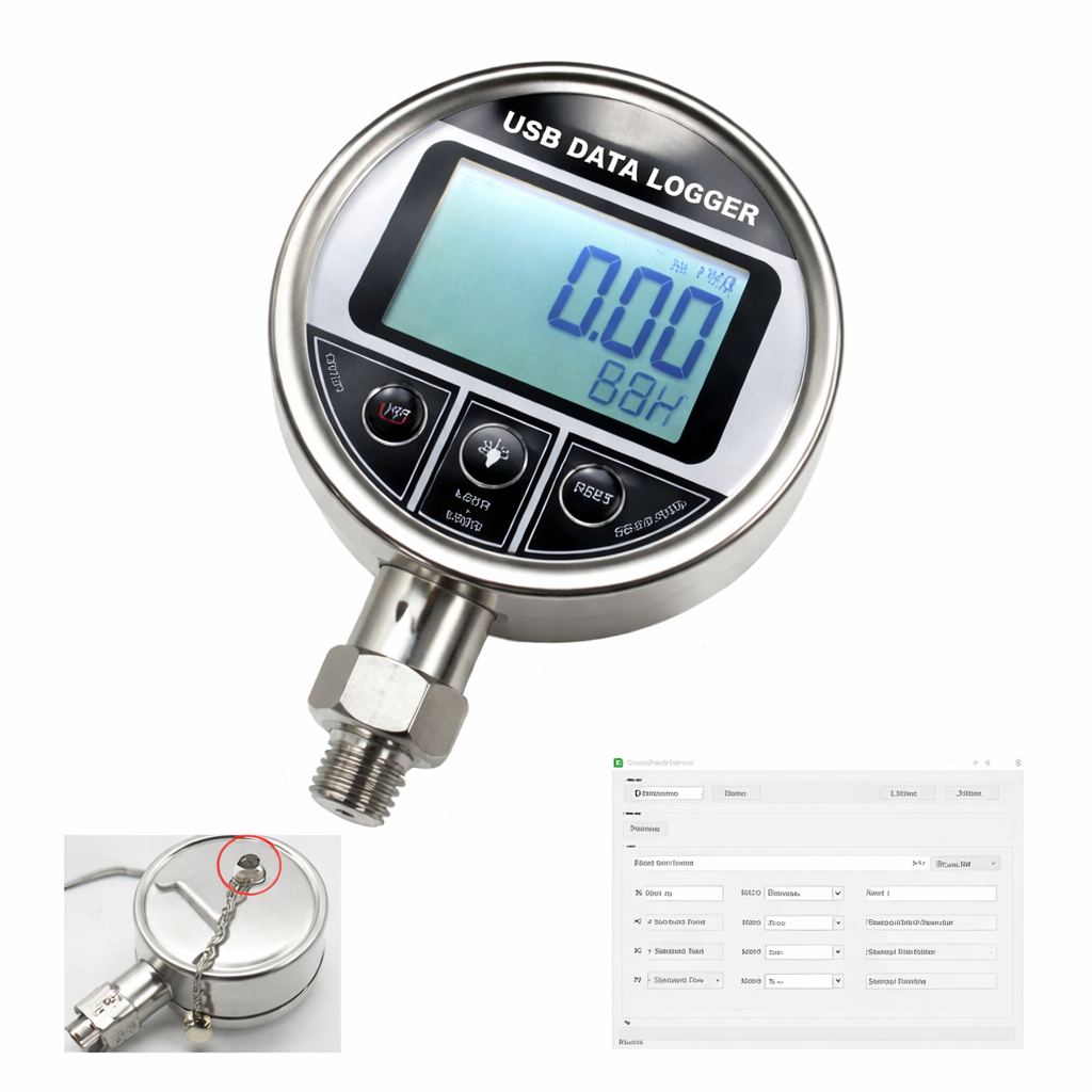 Manómetro digital con registro de datos Serie SM-QDB/USB, de 500 a 10,000 psi