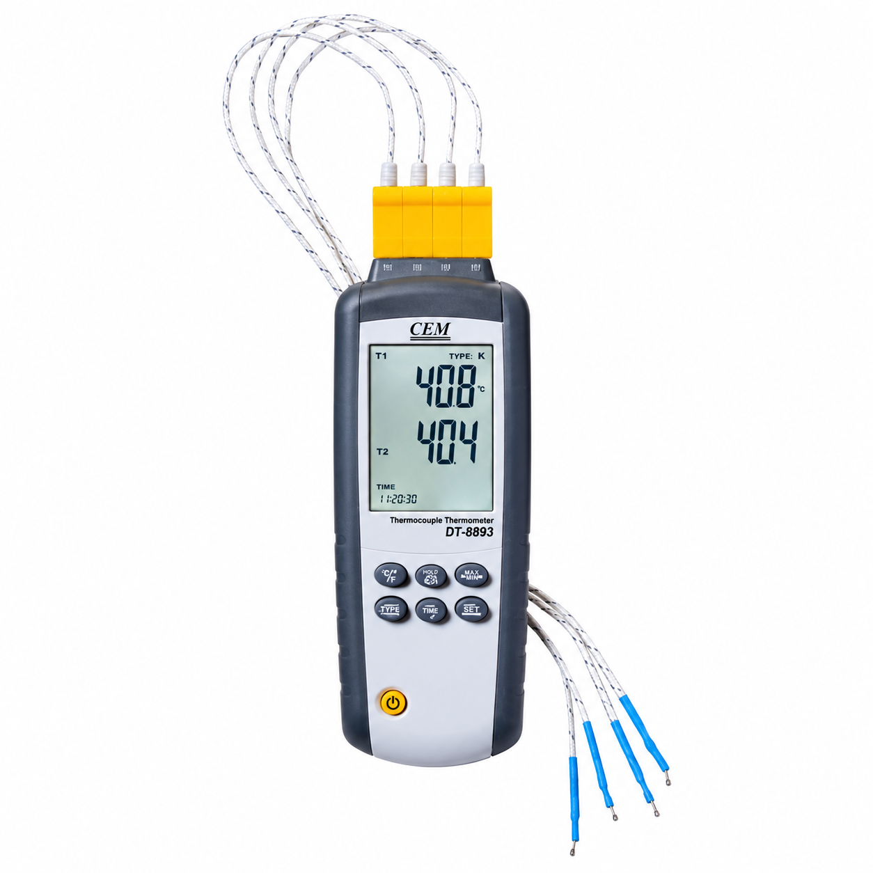 Termómetro de termopar tipo K / tipo J CMDT-3891F, -200ºC a 1372ºC o -210ºC a 1100ºC, CEM