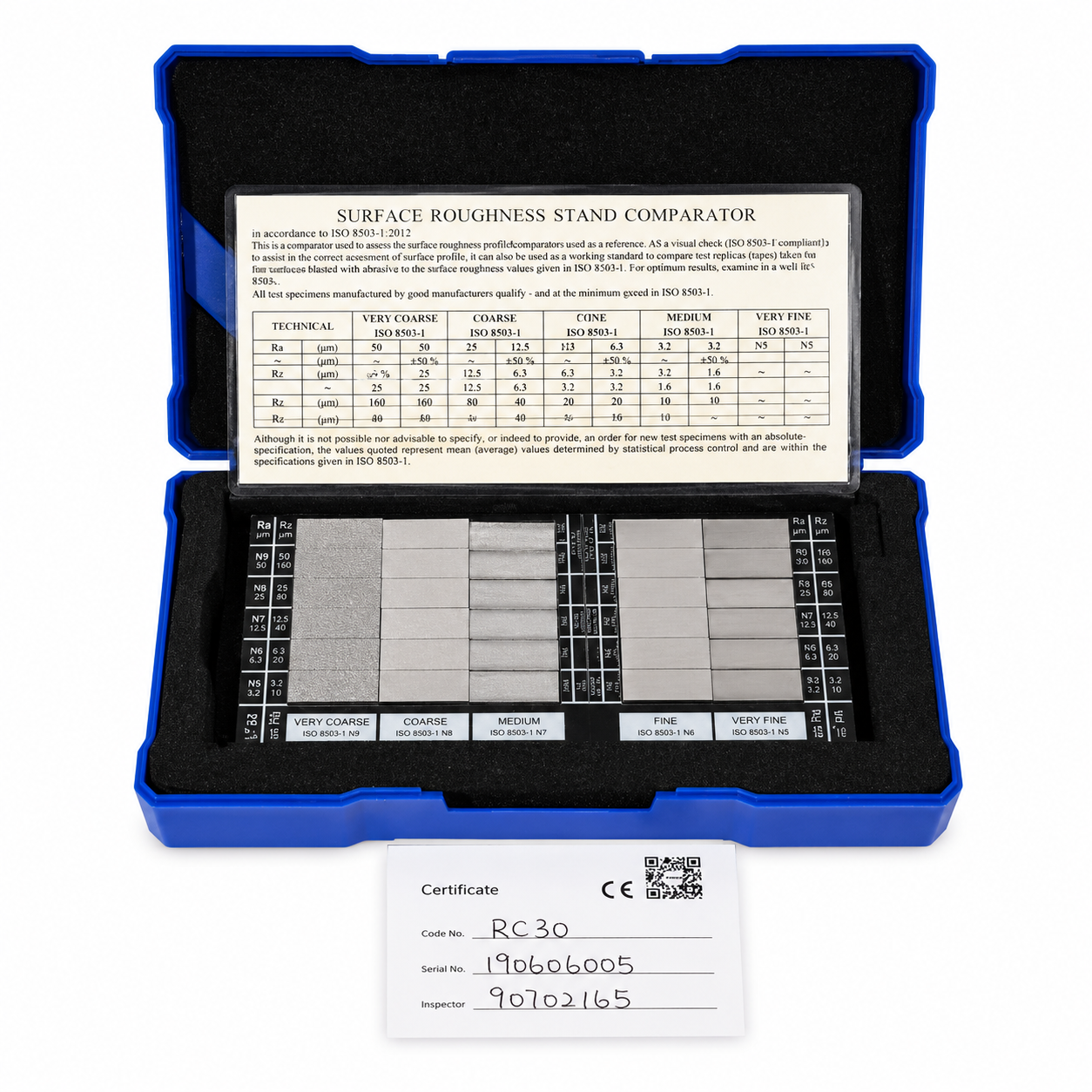 Muestras de rugosidad superficial RC30, ACCUD