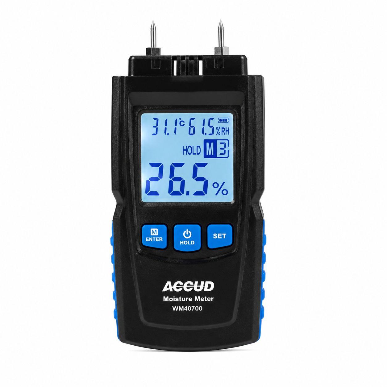 Indicador de humedad en madera WMM700, 2 a 70%, -10 a 60°C y 20 a 95% RH, ACCUD