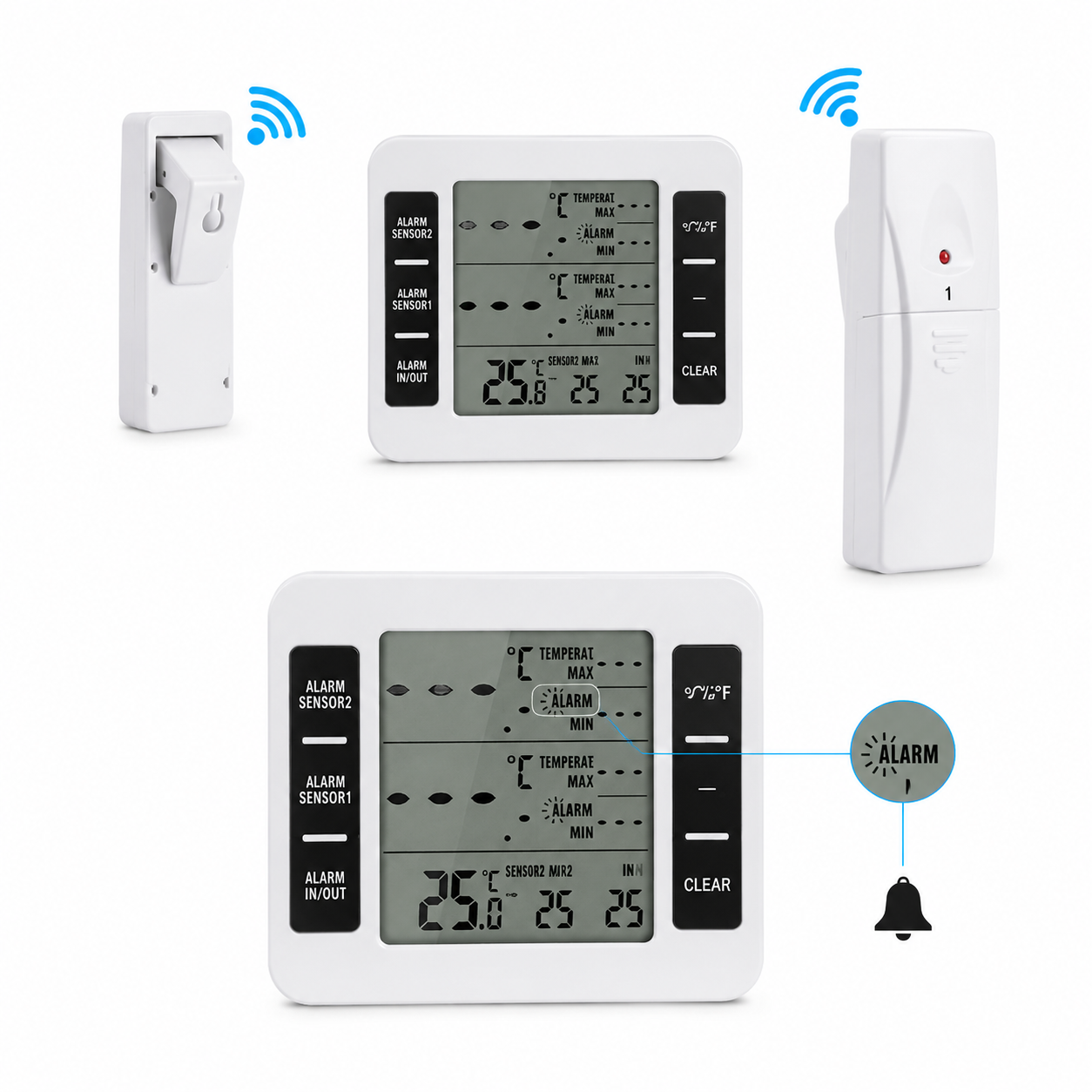 Termómetro digital para refrigeradores y congeladores SM986, -40 a 60 °C, Onset. - 1