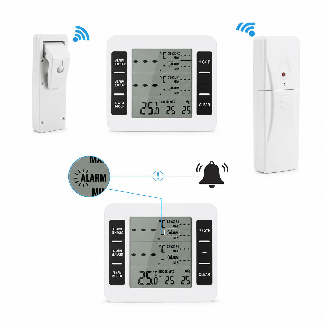 Termómetro digital para refrigerador y congelador SM986, -40°C a 60 °C, SumiMet  - 2