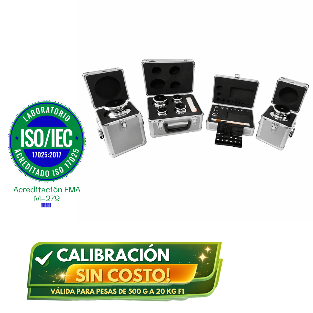 Set de pesas patrón clase F1 Estándar, 1 mg hasta 20 Kg, SumiMet