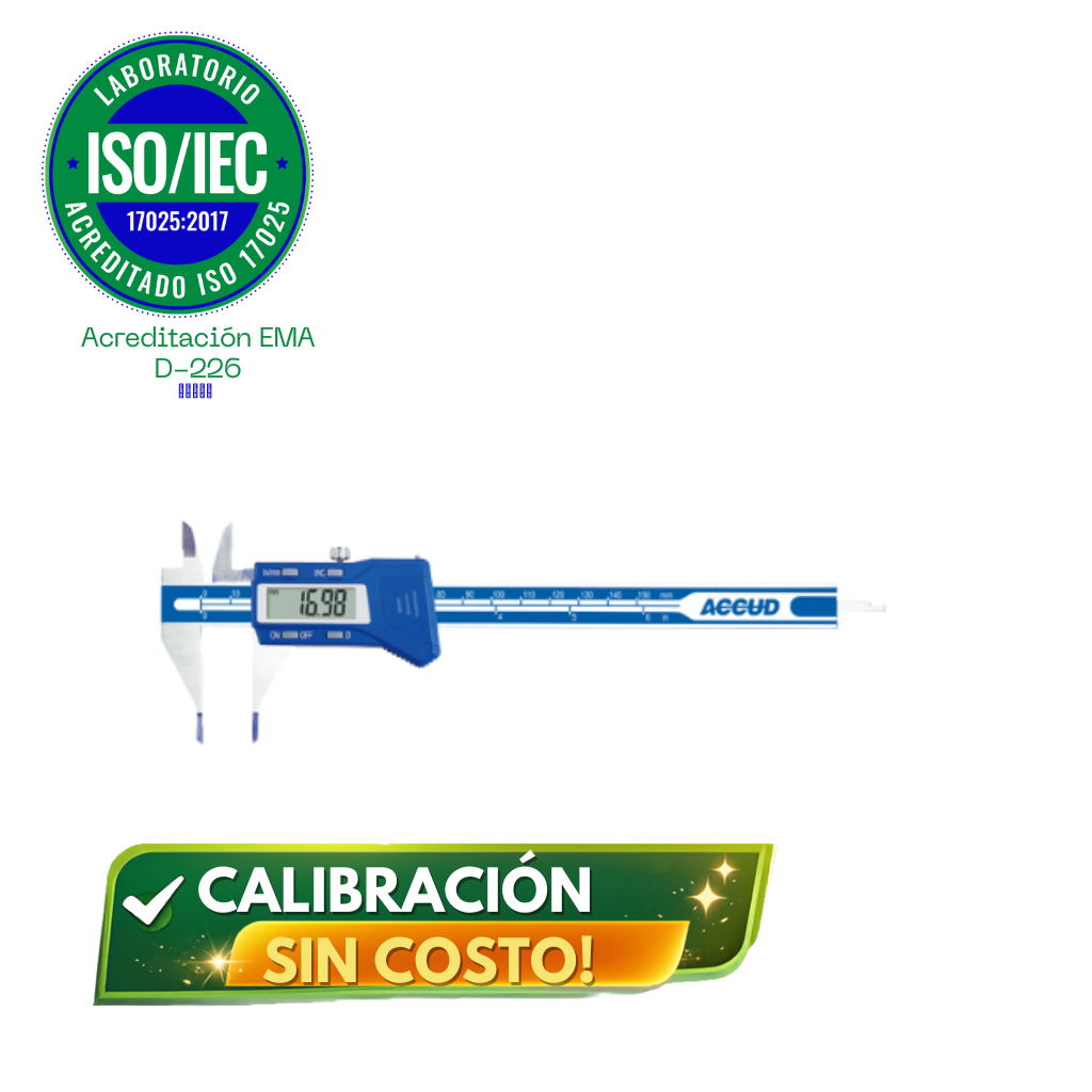 Calibrador digital con punta pequeña y salida de datos Serie 168, 0 mm hasta 150 mm / 0 pulg hasta 6pulg, ACCUD - 1